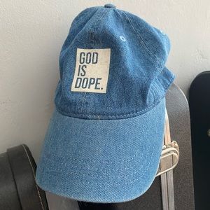 God Is Dope Jean/Denim Baseball Cap
